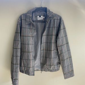 Topman zip up bomber jacket grey size M male